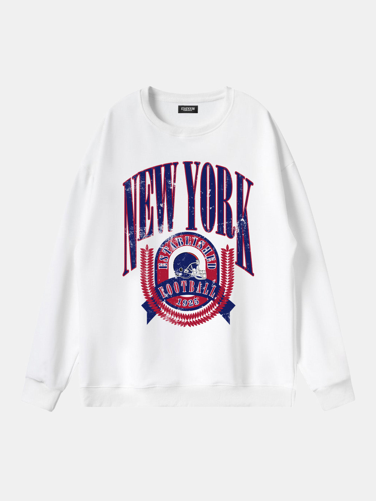 New York American Football Crest Sweatshirt Eleven Oasis