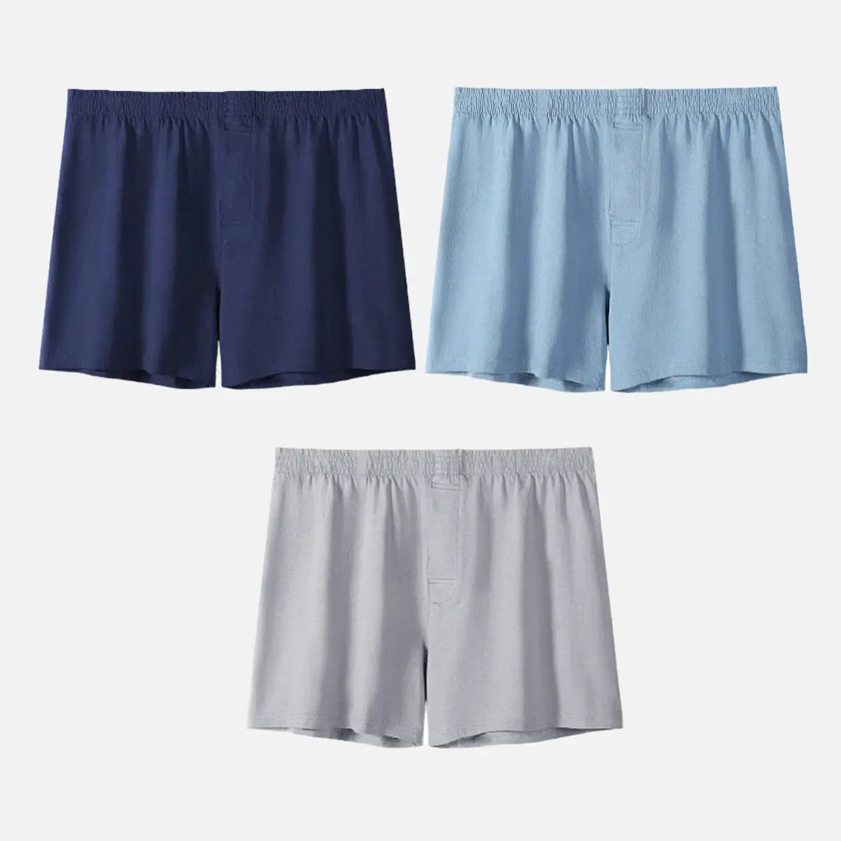 Men's Cotton Stretch Button Fly Boxer Shorts 3-Pack Eleven Oasis