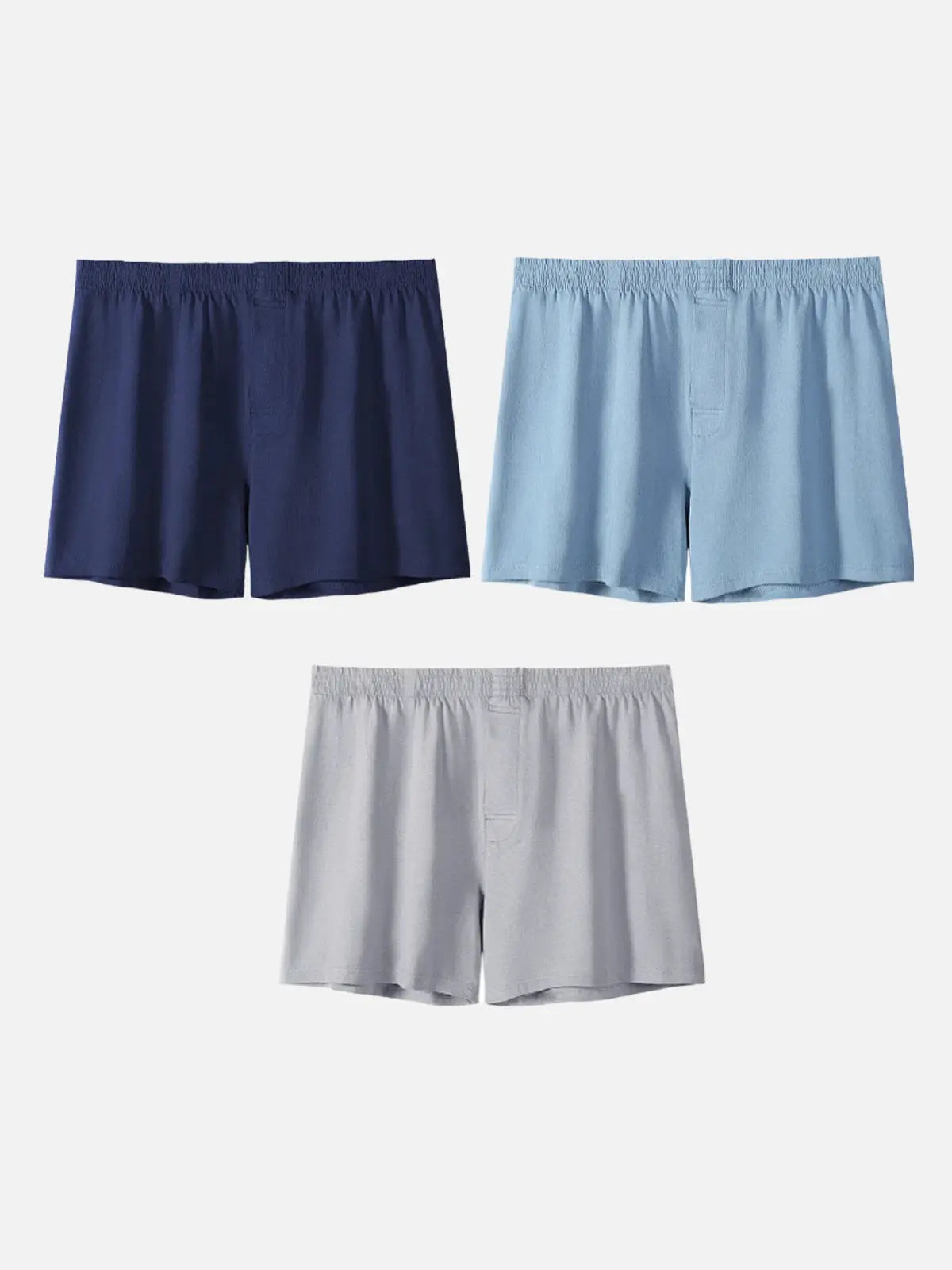 Men's Cotton Stretch Button Fly Boxer Shorts 3-Pack Eleven Oasis