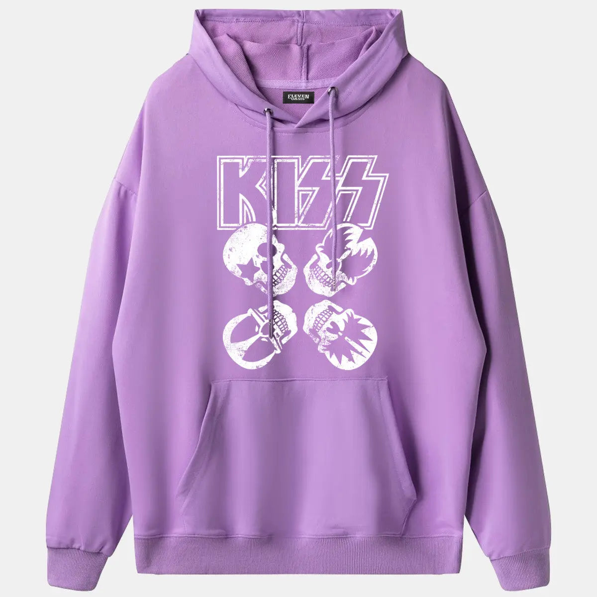 KISS Logo Band Faces Graphic Hoodie Eleven Oasis