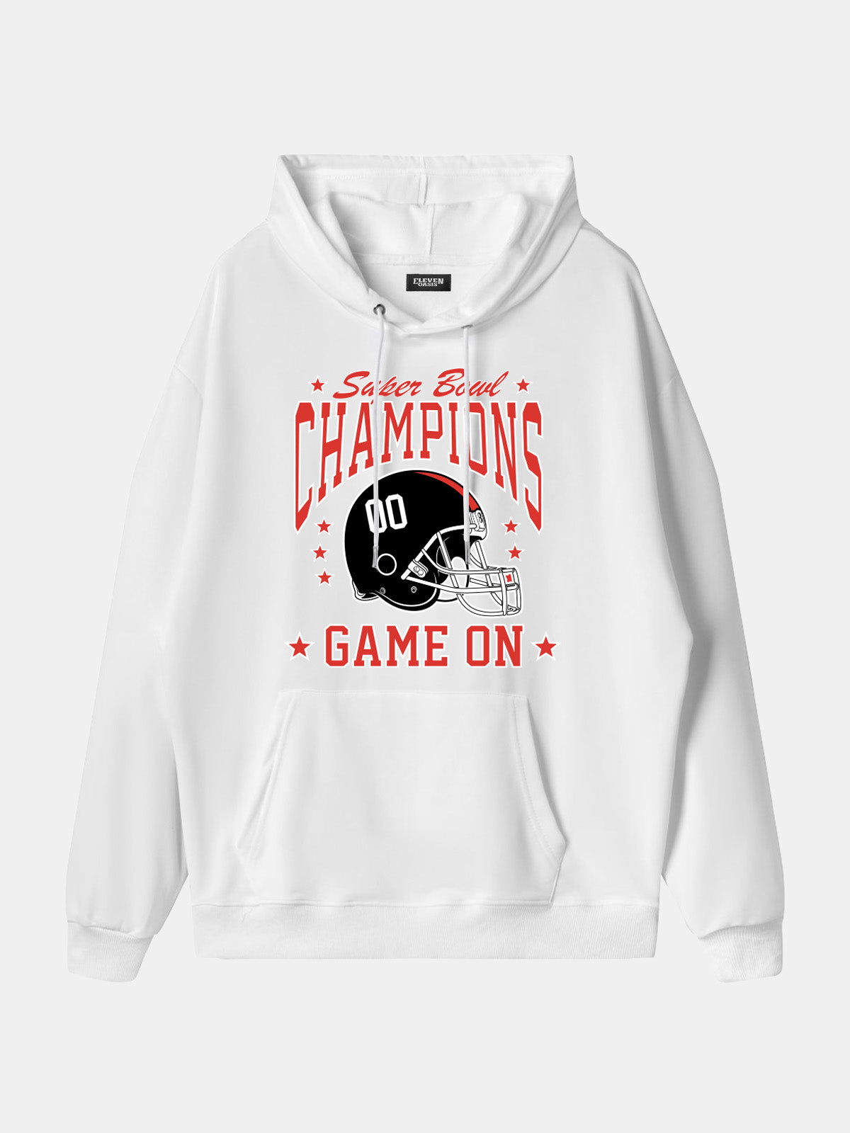 Super Bowl Champions Game On Football Hoodie Eleven Oasis