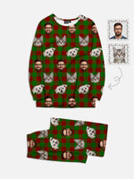 Custom Face Pajama Set - Christmas Plaid (Red & Green) Eleven Oasis
