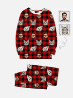 Custom Face Pajama Set - Red Plaid Eleven Oasis