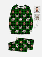Custom Face Pajama Set - Green Plaid Eleven Oasis