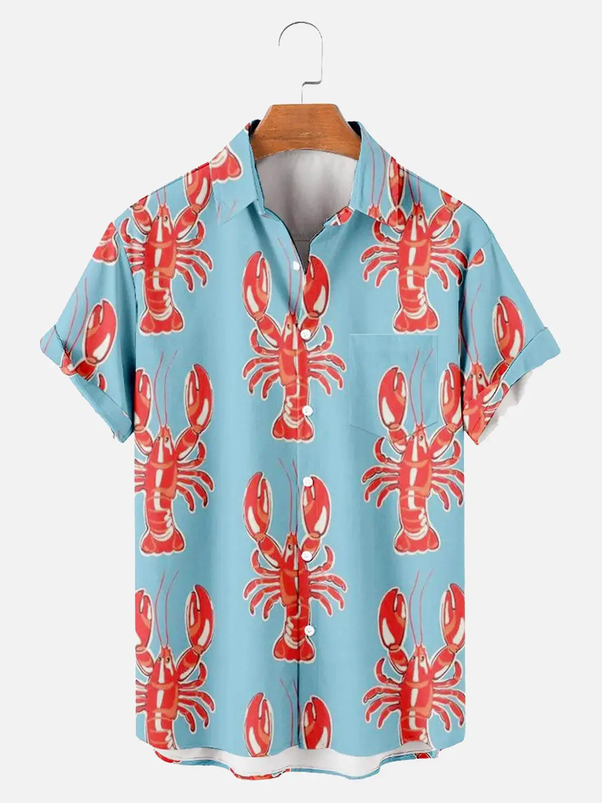 Mardi Gras Lobster Print Men's ShirtMens short sleeve shirts Big and tall Mens shirts Short sleeve shirts for men Mens 4xl shirts Casual short sleeve shirts