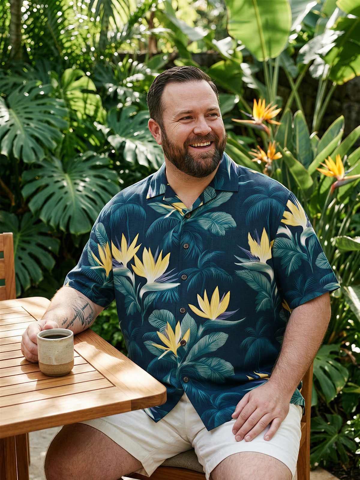 Men's Bird of Paradise Jungle Short Sleeve Shirt ElevenOasis
