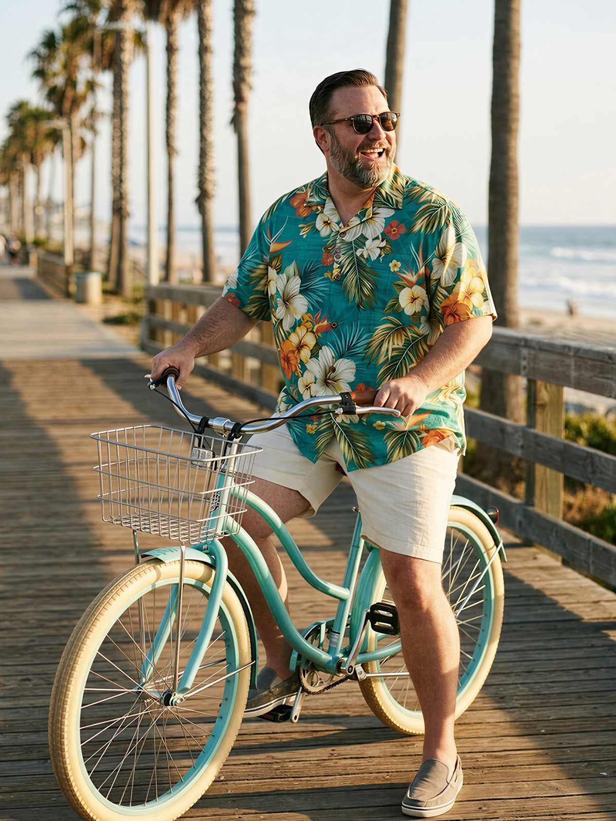 Men's Hibiscus and Bird of Paradise Short Sleeve Shirt ElevenOasis