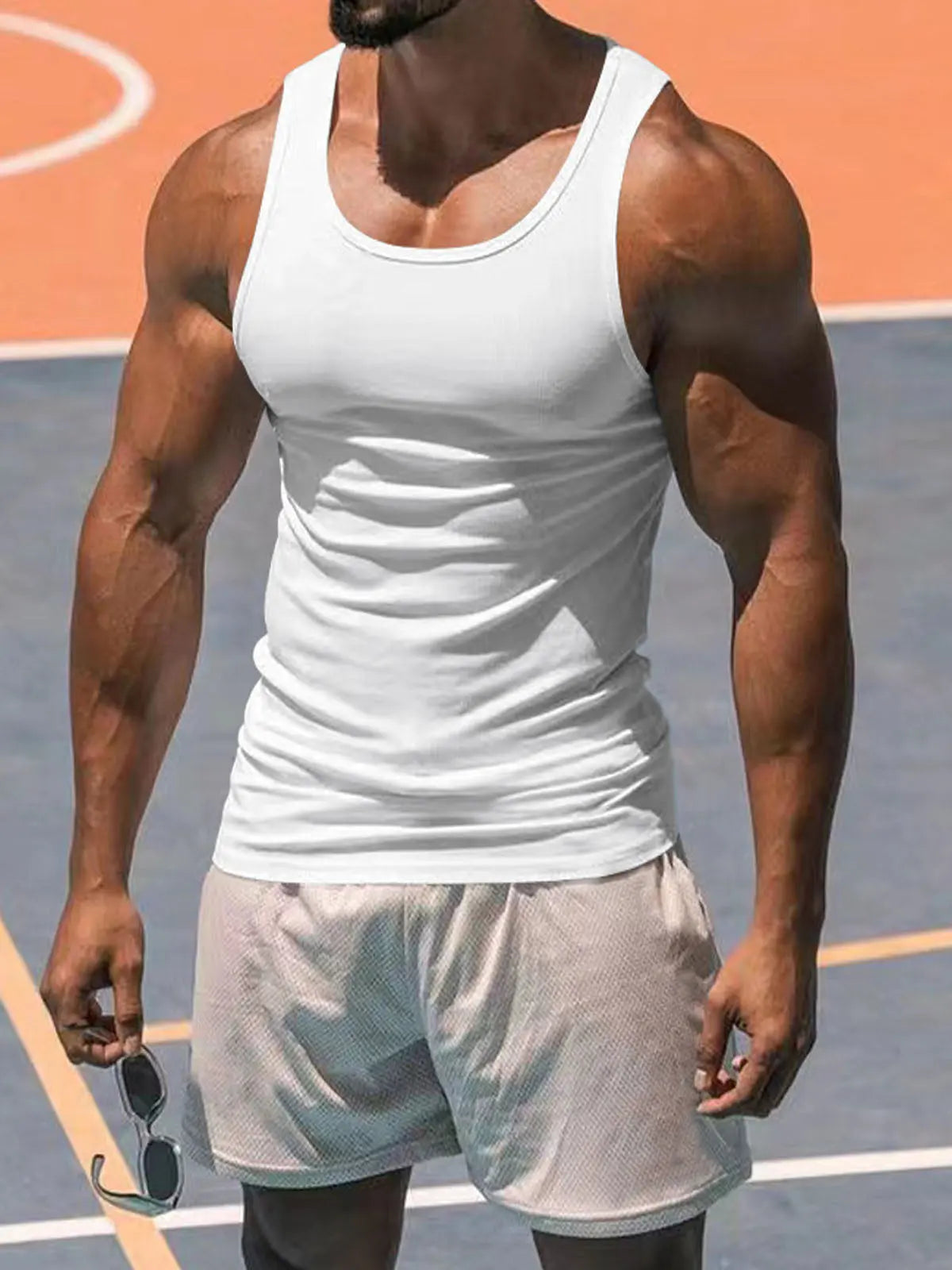 Men's Solid Color Slim Fit Tank Top ElevenOasis