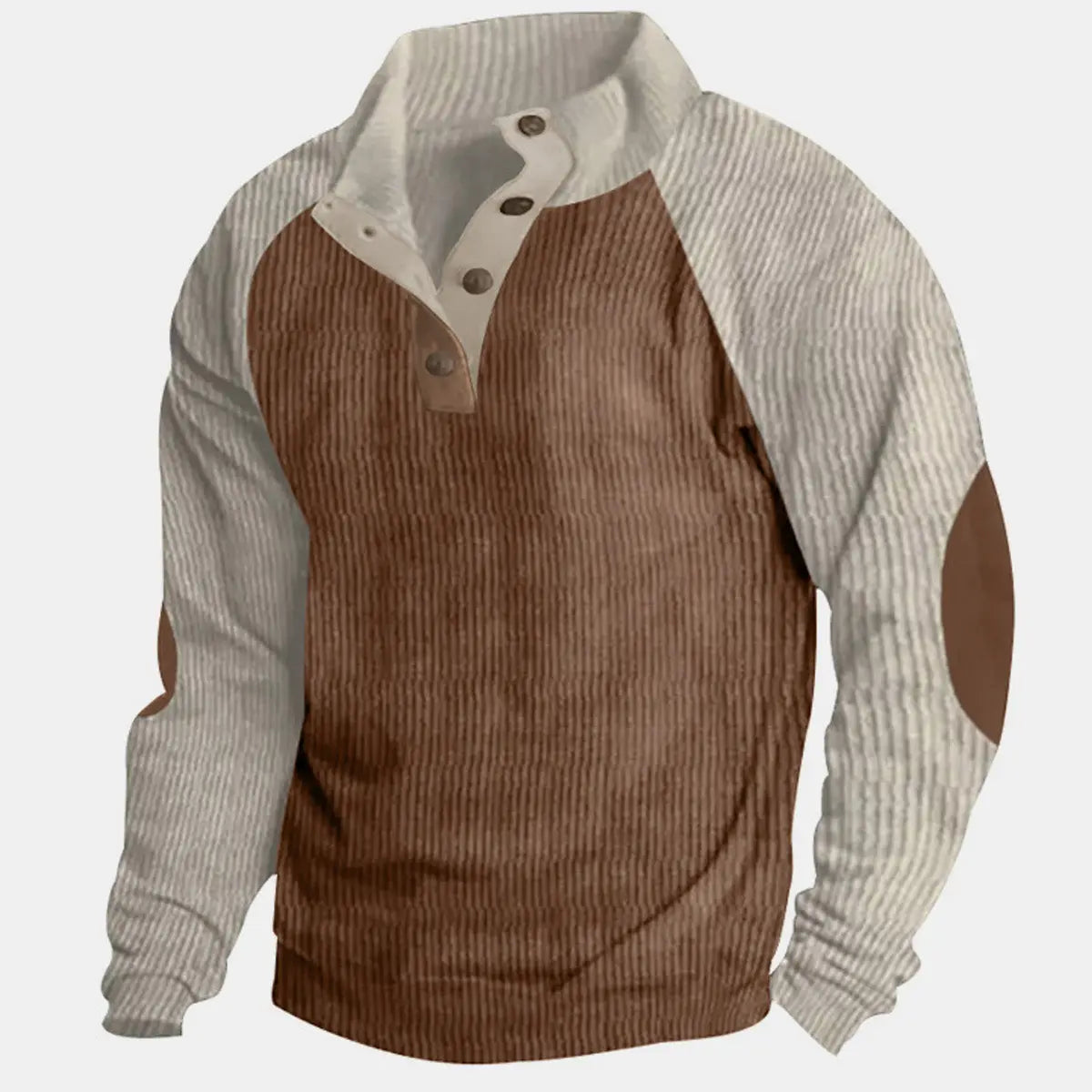 Men's Colorblock Raglan Corduroy Pullover ElevenOasis