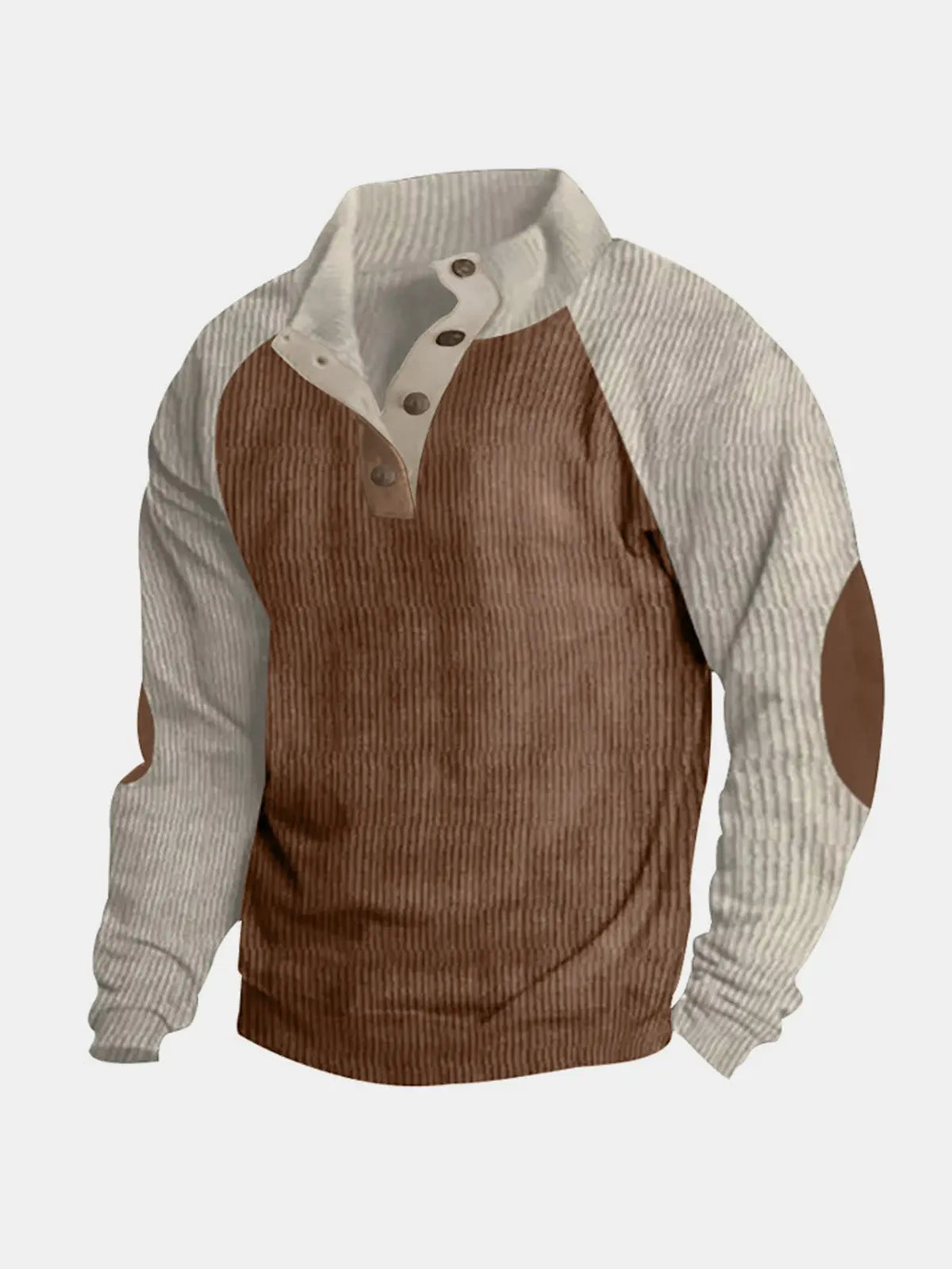 Men's Colorblock Raglan Corduroy Pullover ElevenOasis