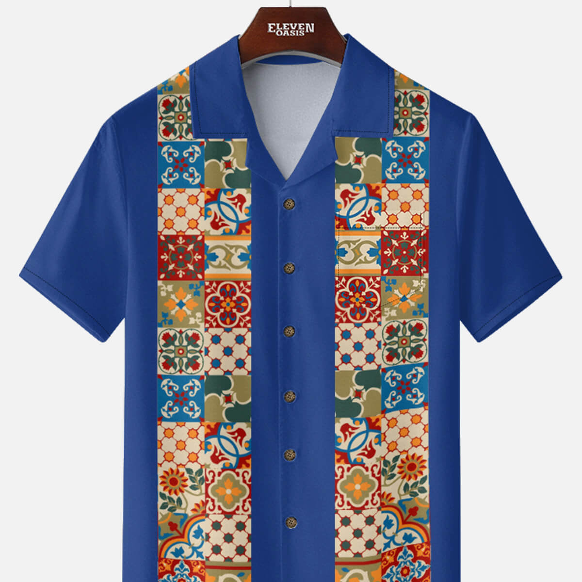 Men's Mosaic Tile Fiesta Short Sleeve Shirt Eleven Oasis