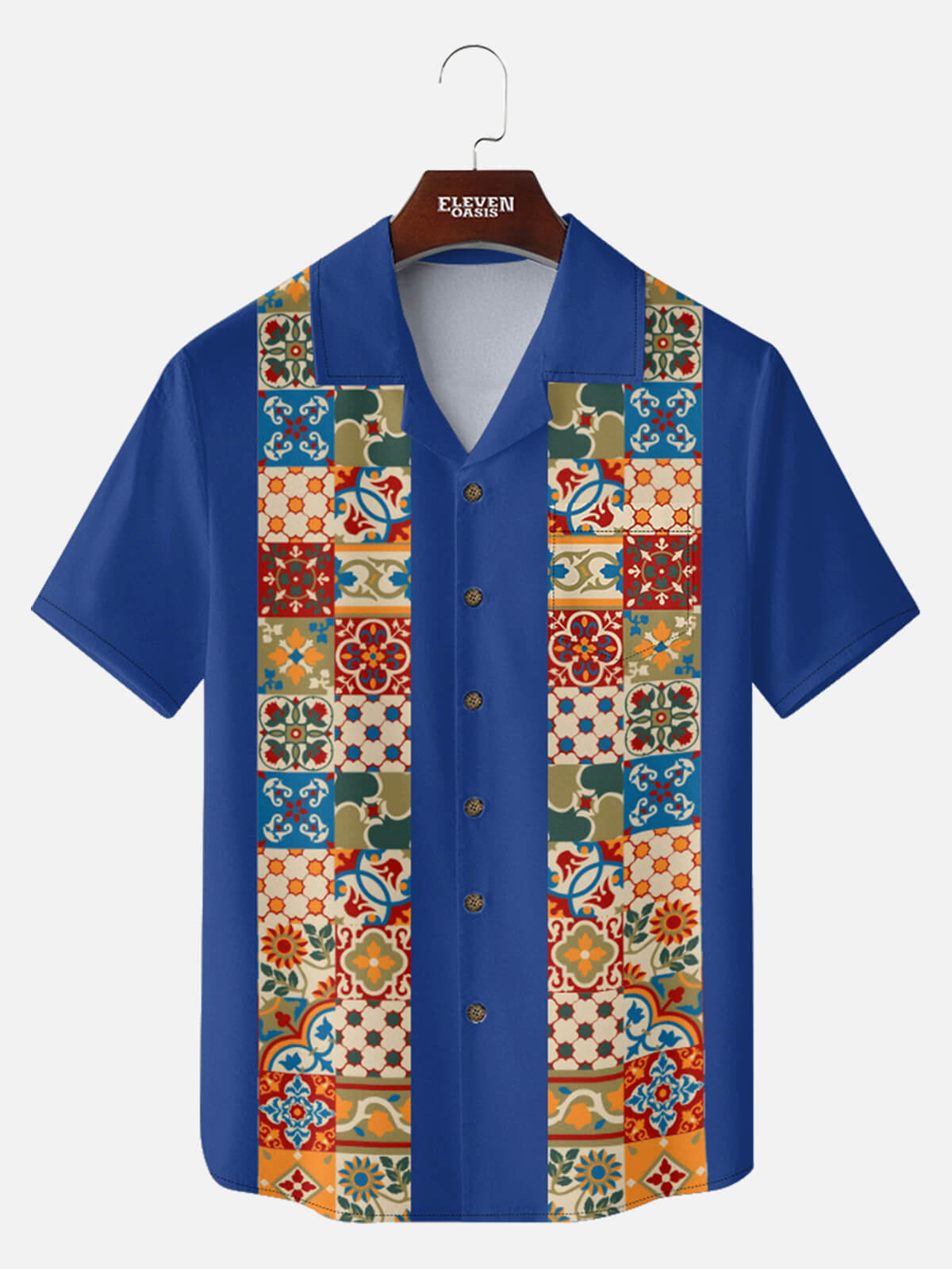 Men's Mosaic Tile Fiesta Short Sleeve Shirt Eleven Oasis