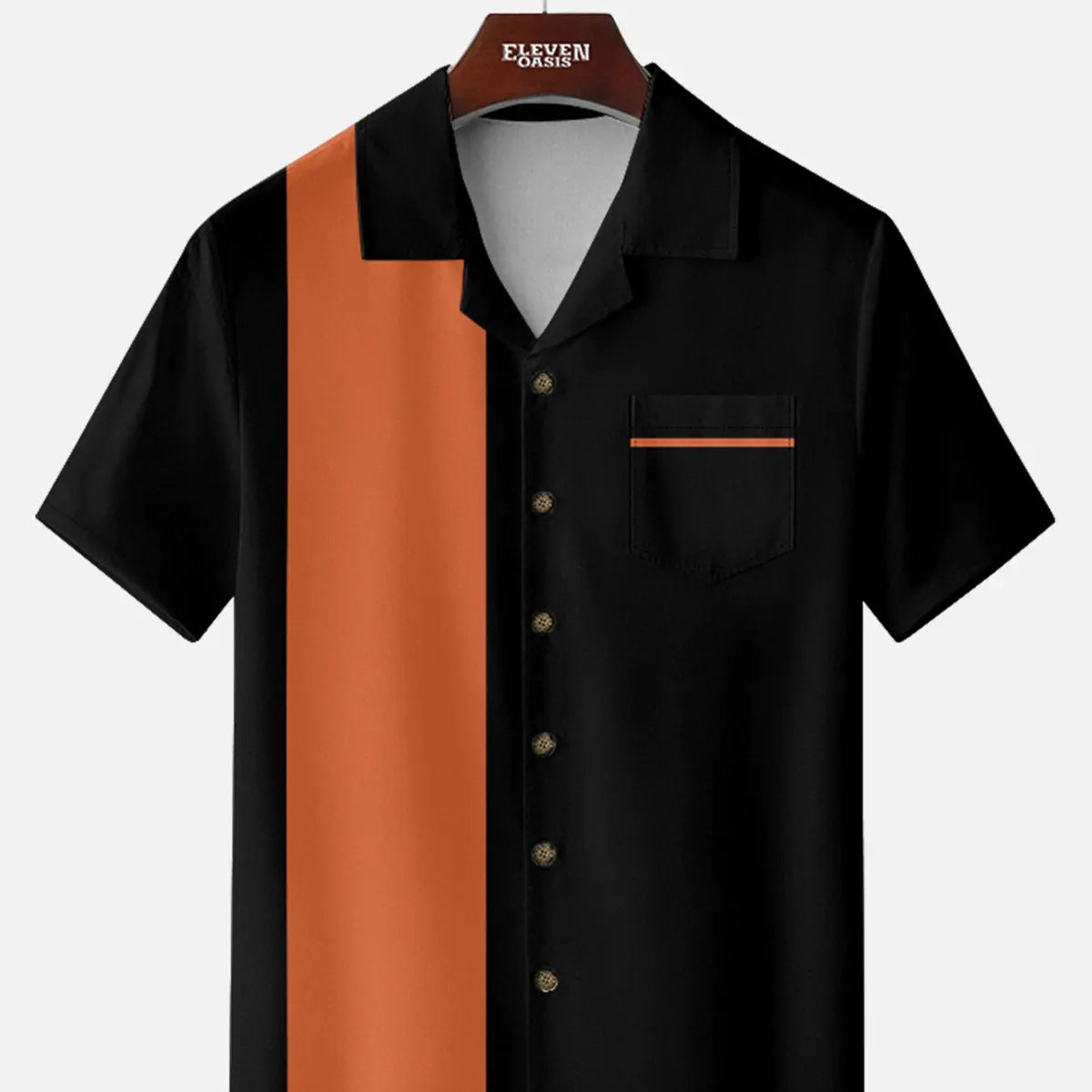 Men's Color Block Panel Short Sleeve Shirt ElevenOasis