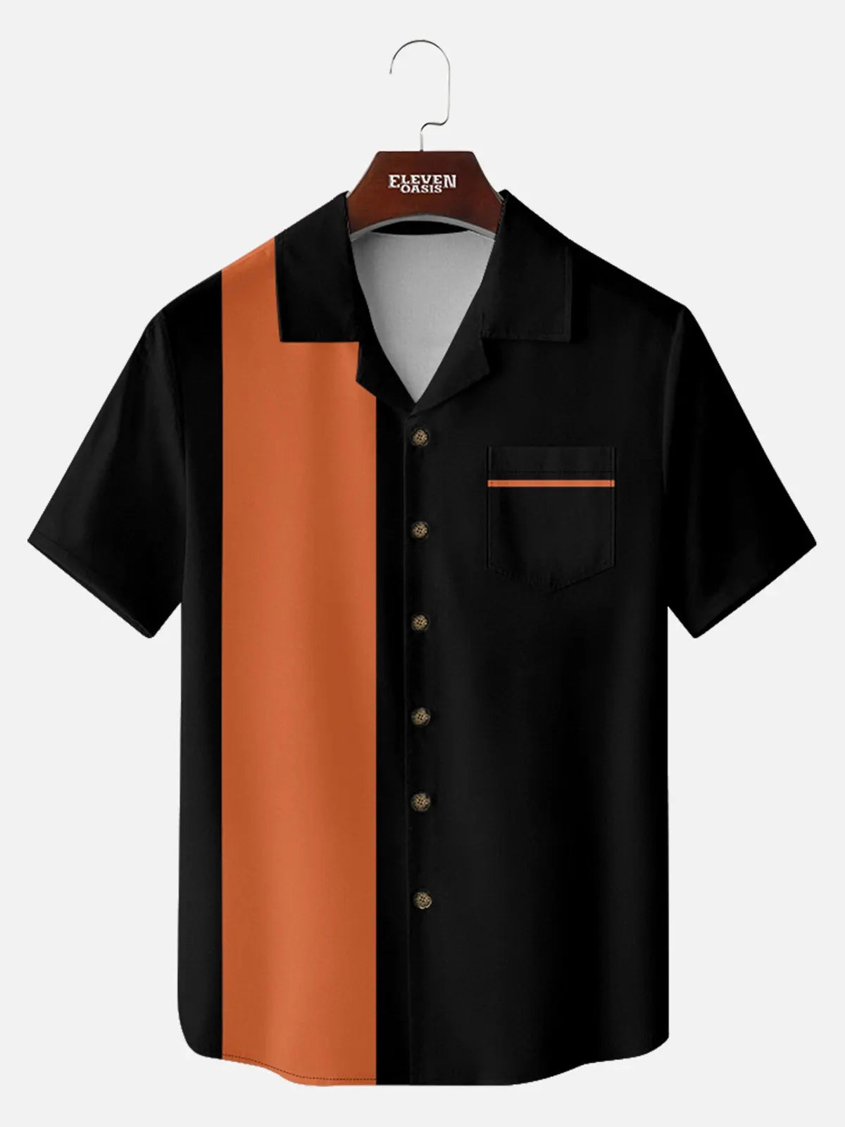 Men's Color Block Panel Short Sleeve Shirt ElevenOasis