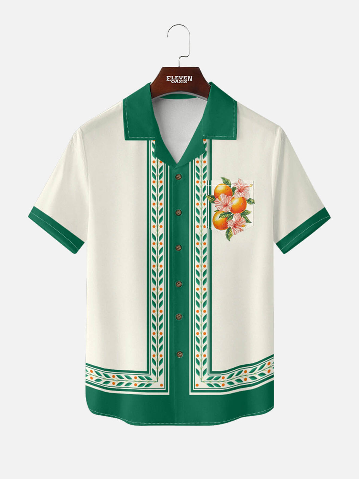 Men's Vintage Citrus Panel Short Sleeve Shirt Eleven Oasis