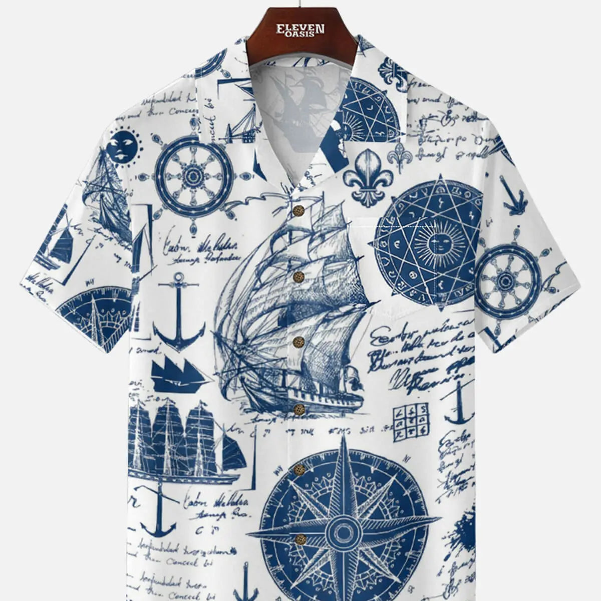 Tall Men's Nautical Explorer Short Sleeve Shirt Eleven Oasis