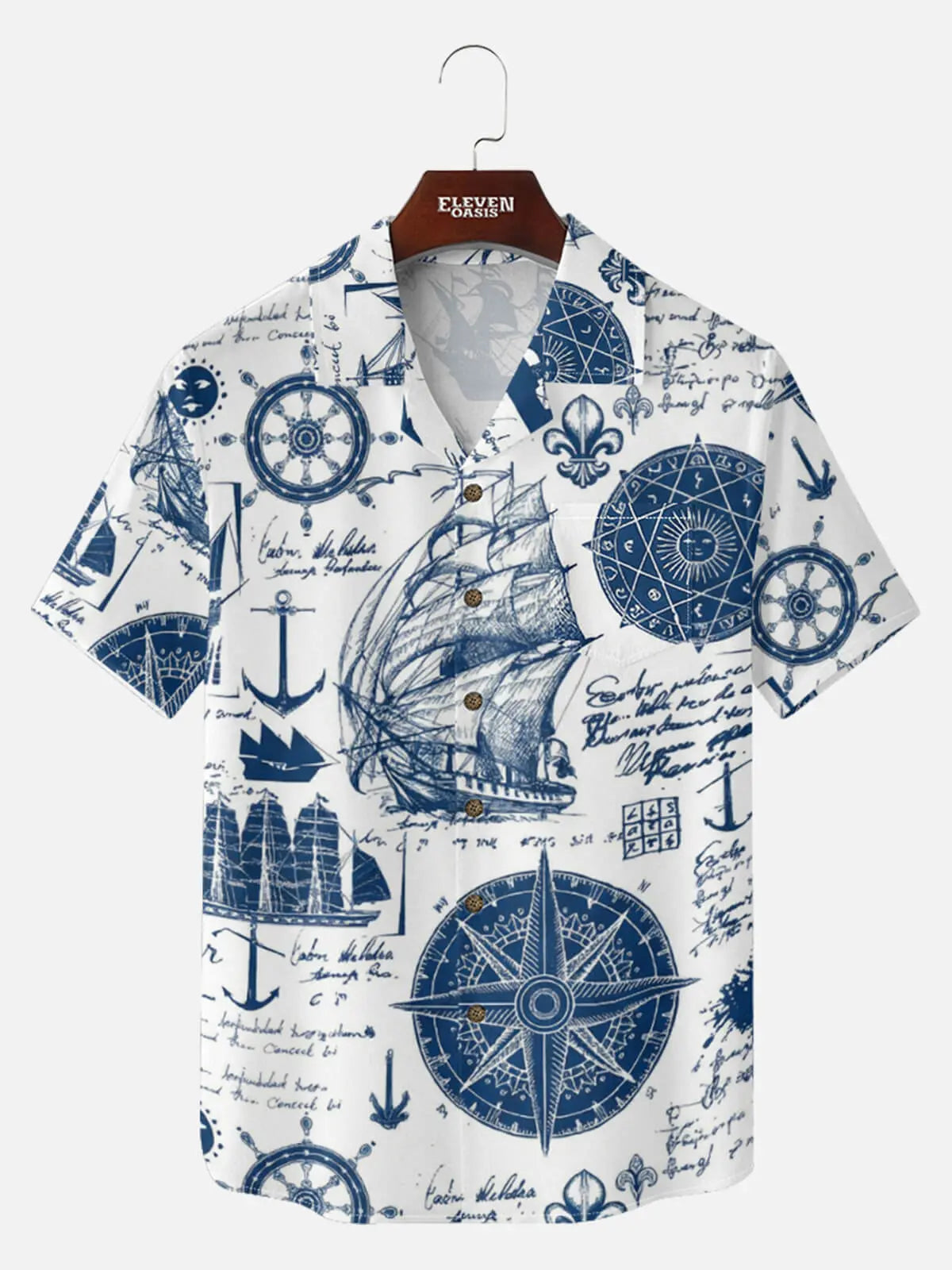 Tall Men's Nautical Explorer Short Sleeve Shirt Eleven Oasis