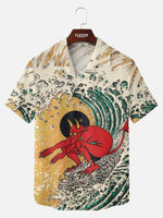 Men's Ukiyo-e Wave Graphic Short Sleeve Shirt Eleven Oasis