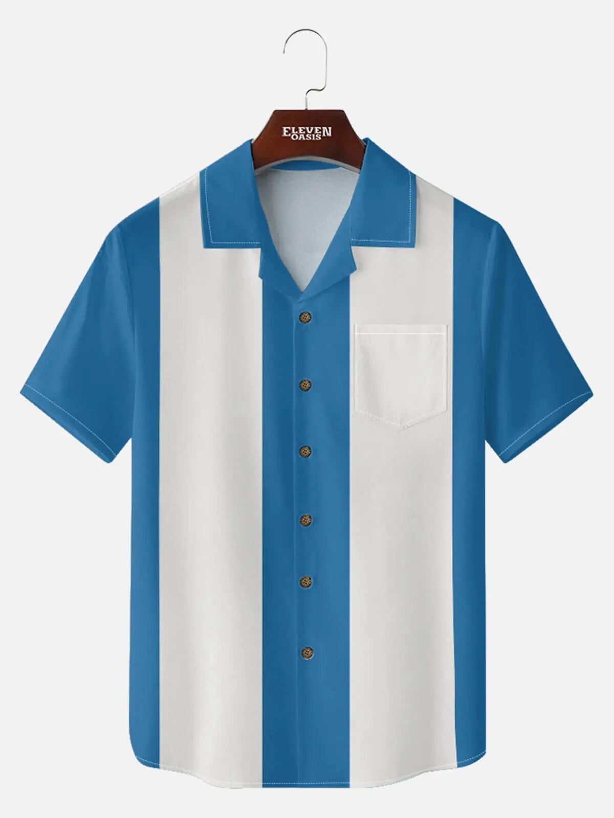 Men's Retro Clean Panel Short Sleeve Shirt ElevenOasis
