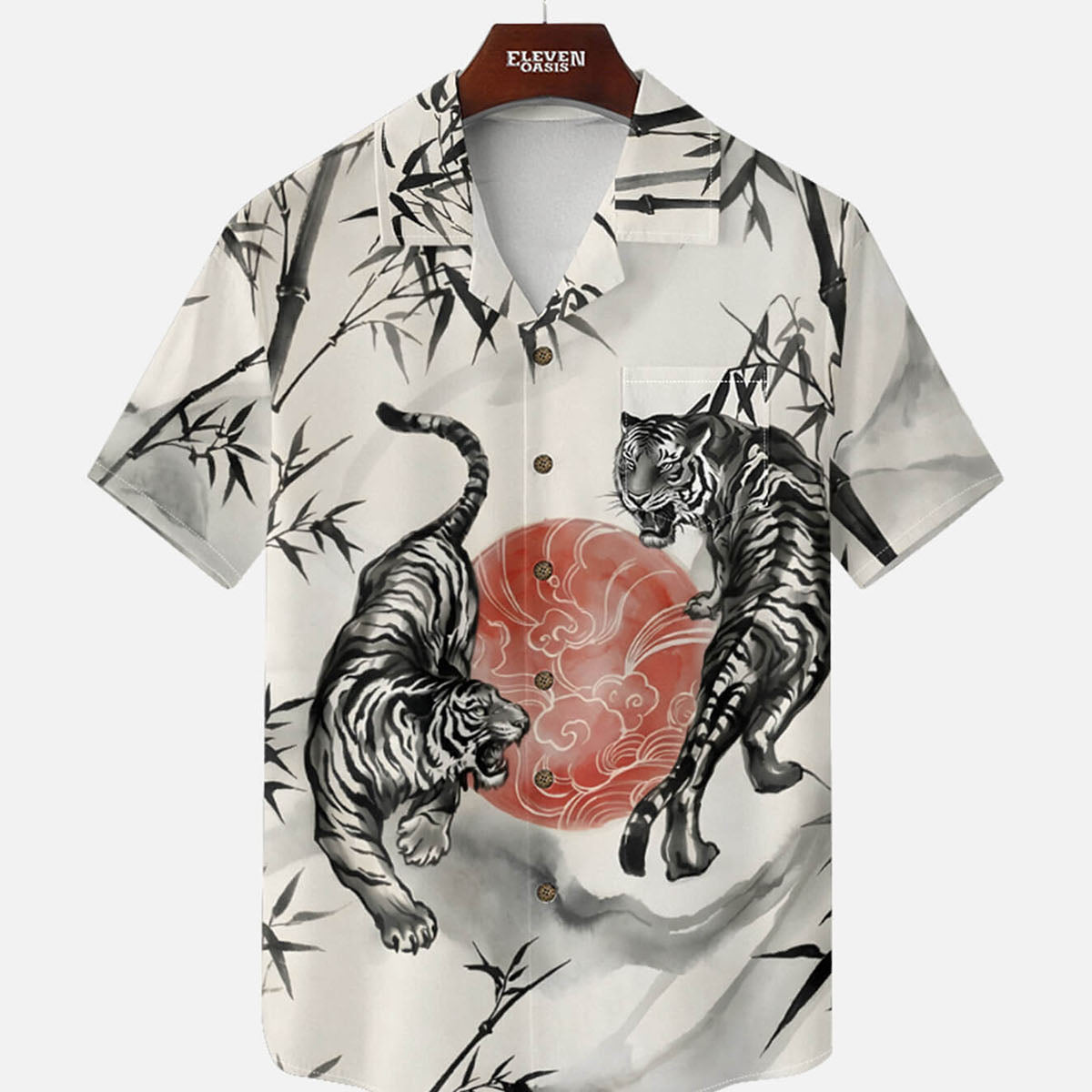 Men's Twin Tiger Bamboo Sun Short Sleeve Shirt Eleven Oasis