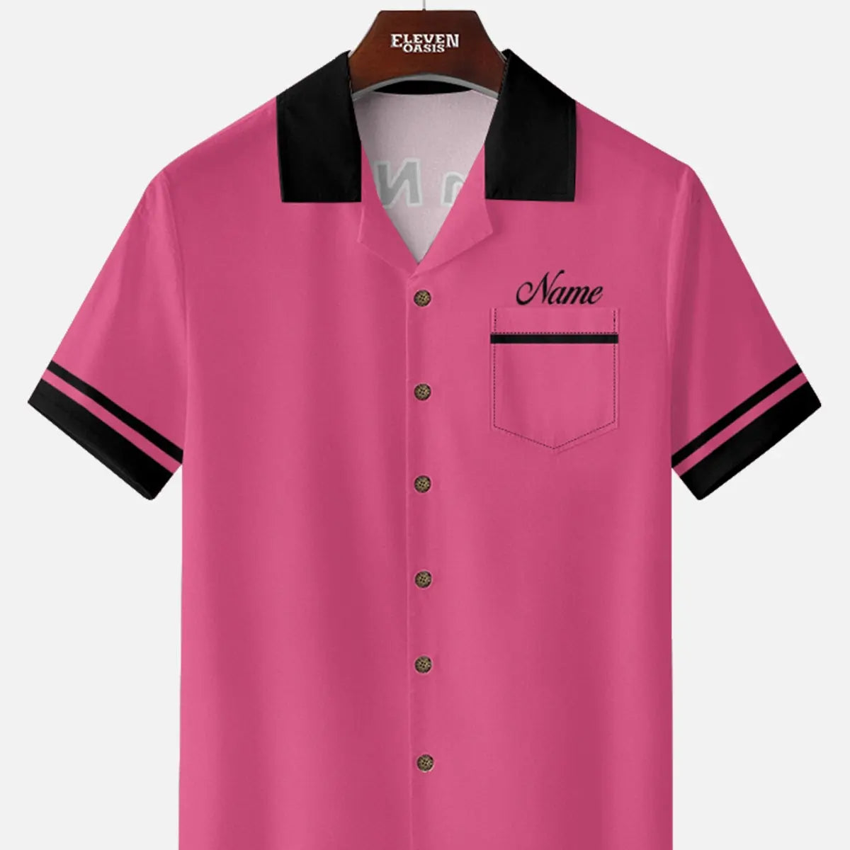Men's Custom Strike Force Bowling Short Sleeve Shirt Eleven Oasis