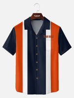 Tall Men's Custom Chicago Football Bowling Short Sleeve Shirt Eleven Oasis