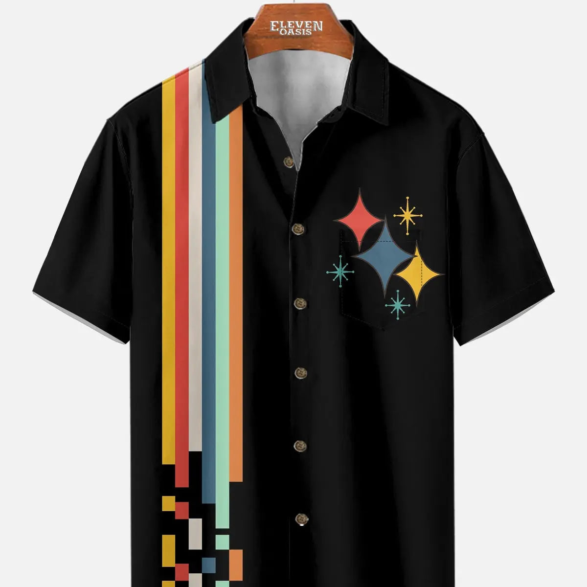 Men's Mid-Century Starburst Stripe Short Sleeve Shirt