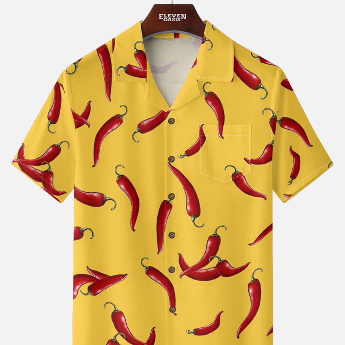 Men's Chili Pepper Fiesta Short Sleeve Shirt ElevenOasis