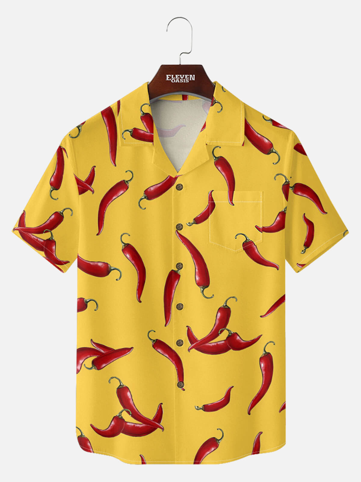 Men's Chili Pepper Fiesta Short Sleeve Shirt ElevenOasis