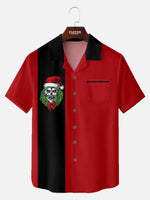 Men's Santa Skull Wreath Short Sleeve Shirt Eleven Oasis