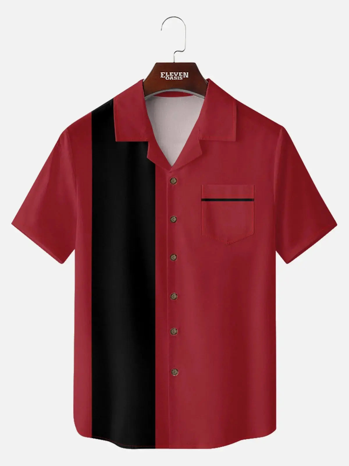 Men's Color Block Panel Short Sleeve Shirt ElevenOasis