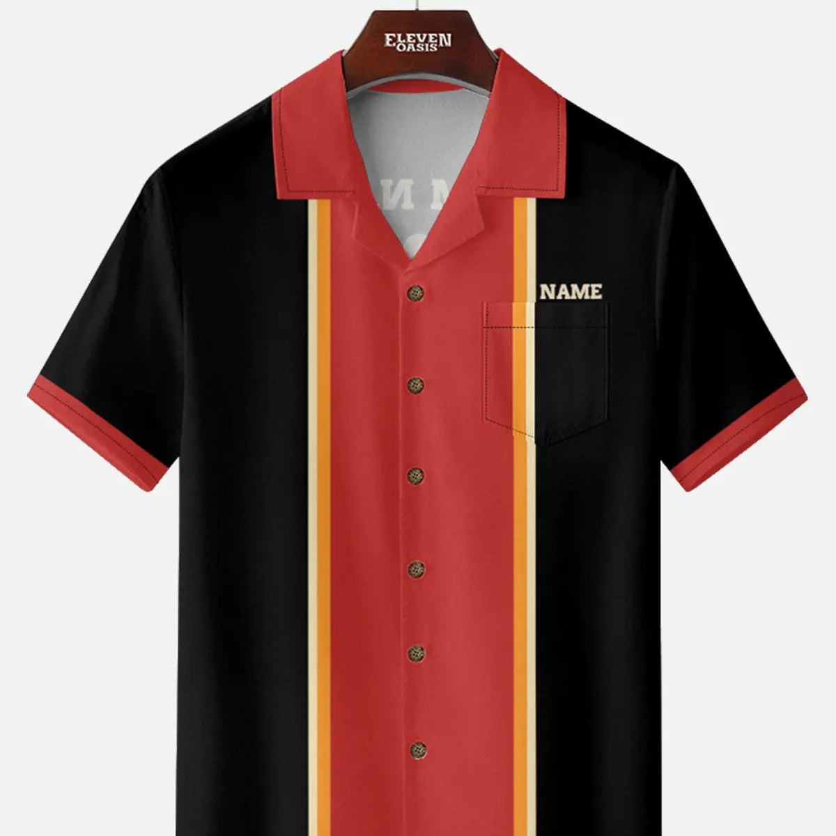 Men's Custom Strike Zone Bowling Short Sleeve Shirt Eleven Oasis
