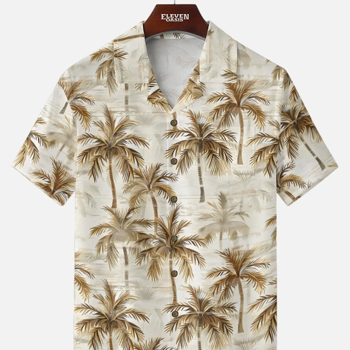 Men's Vintage Palm Grove Camp Collar Short Sleeve Shirt Eleven Oasis