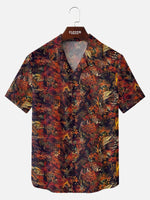 Men's Abstract Fall Forest Foliage Short Sleeve Shirt Eleven Oasis