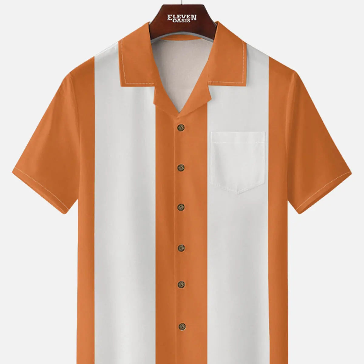 Men's Retro Clean Panel Short Sleeve Shirt ElevenOasis