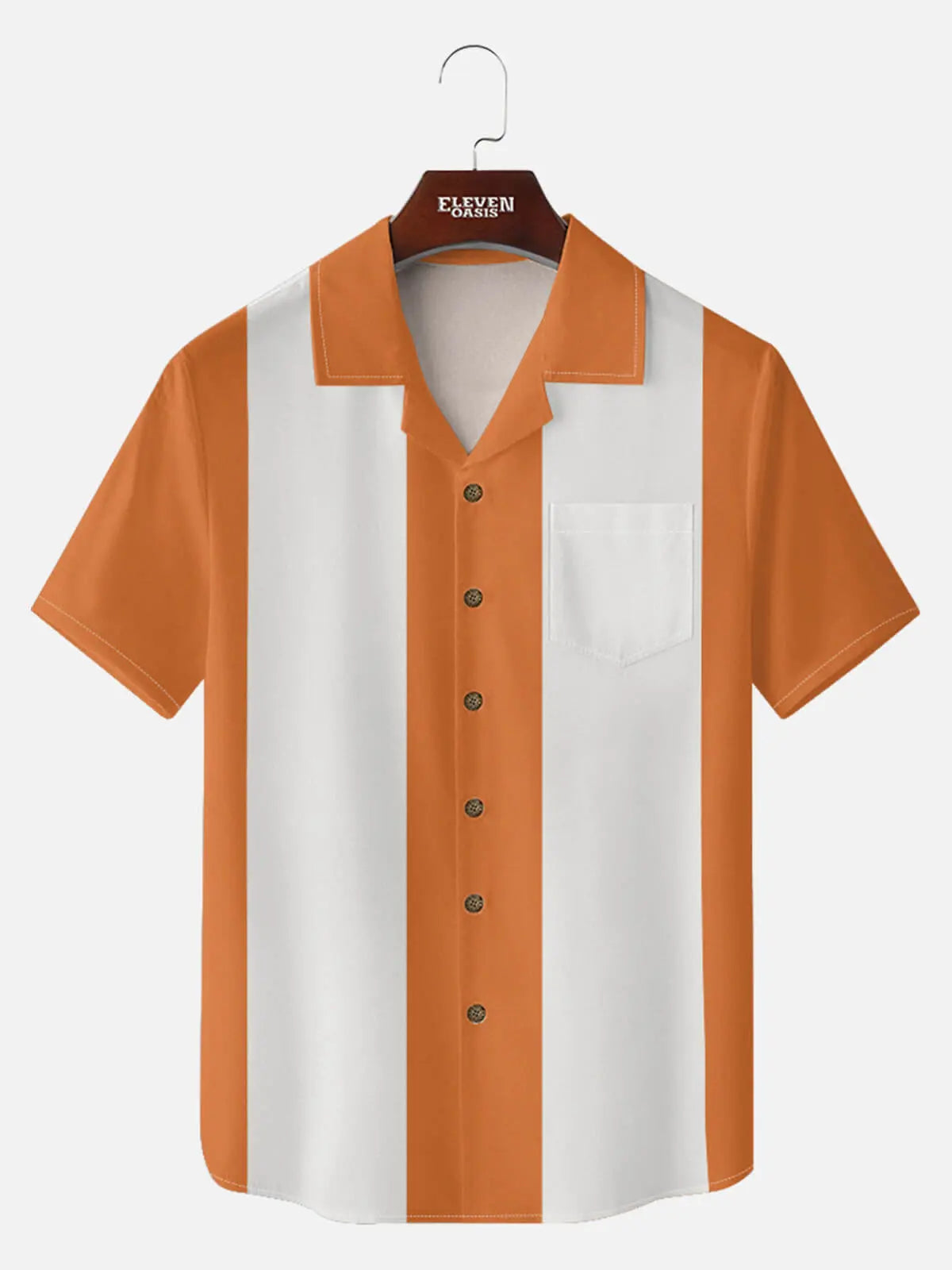 Men's Retro Clean Panel Short Sleeve Shirt ElevenOasis