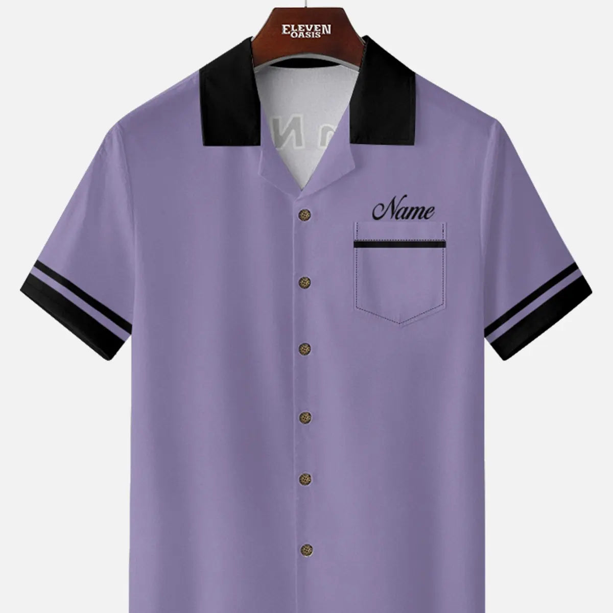 Tall Men's Custom Strike Force Bowling Short Sleeve Shirt Eleven Oasis