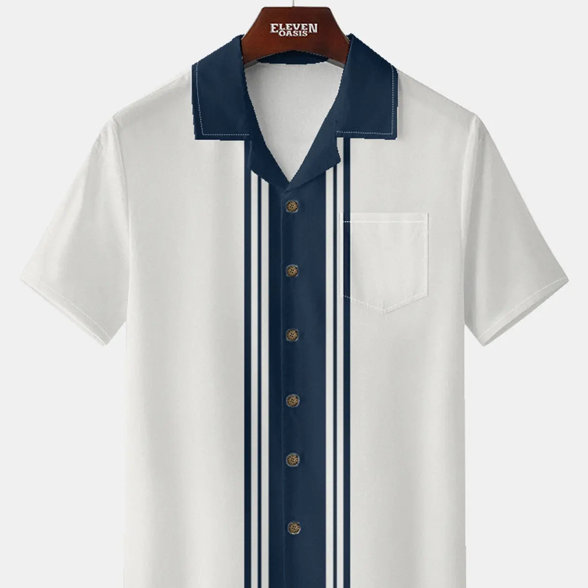 Men's Vintage Lane Striped Short Sleeve Shirt Eleven Oasis