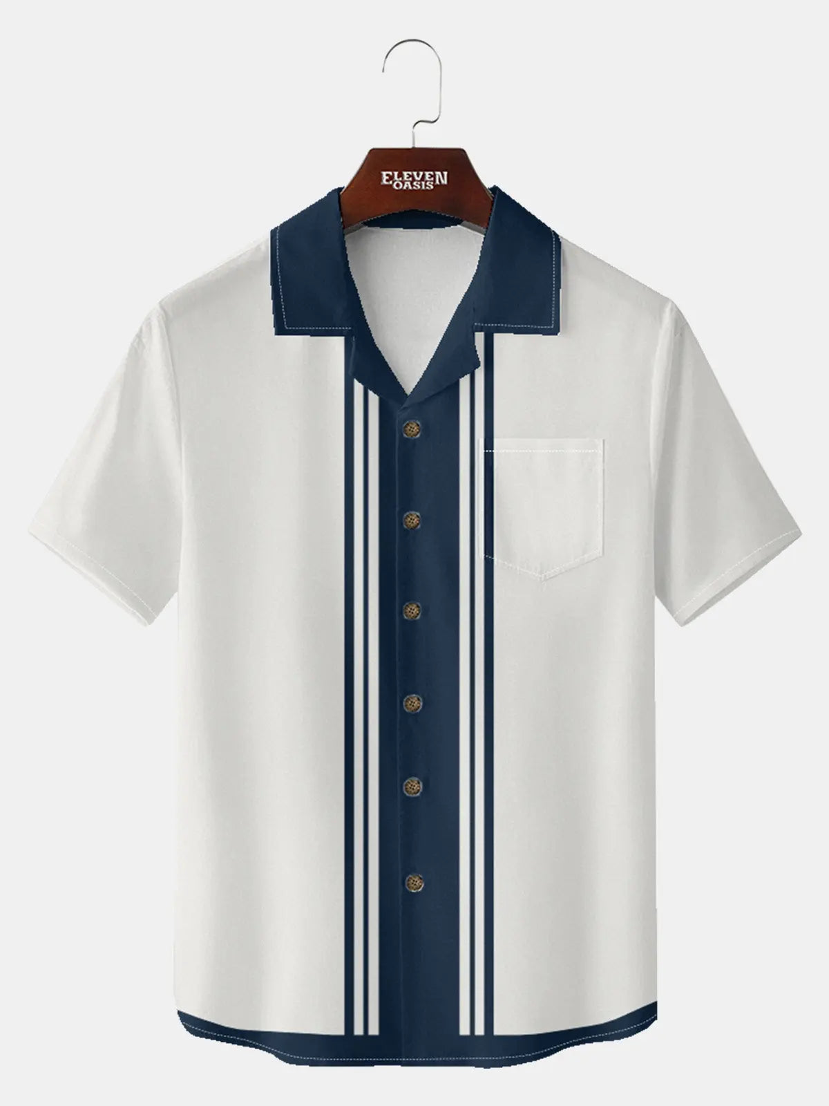 Men's Vintage Lane Striped Short Sleeve Shirt Eleven Oasis