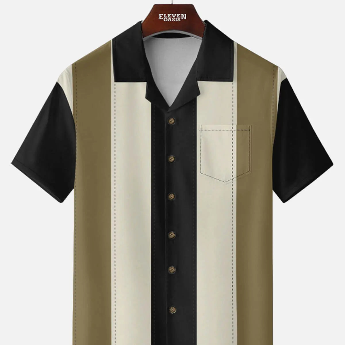 Men's Classic Contrast Panel Short Sleeve Shirt Eleven Oasis
