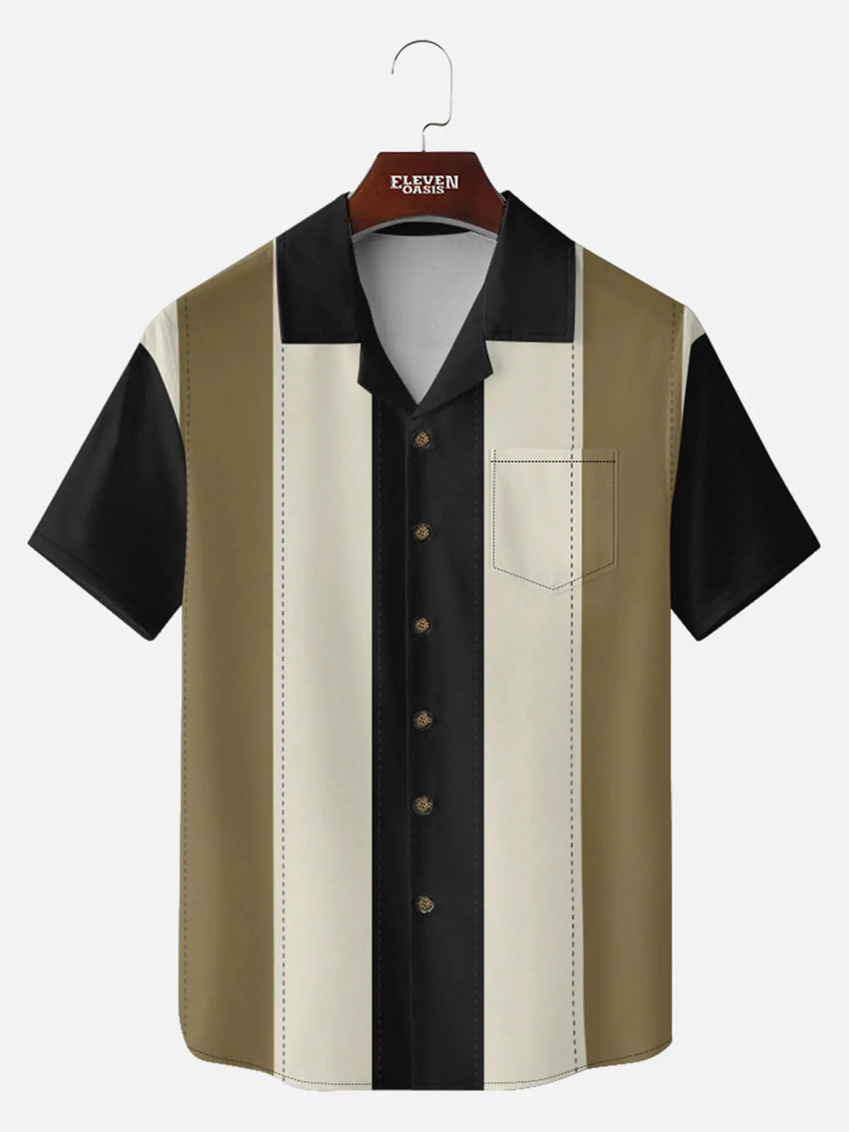 Men's Classic Contrast Panel Short Sleeve Shirt Eleven Oasis