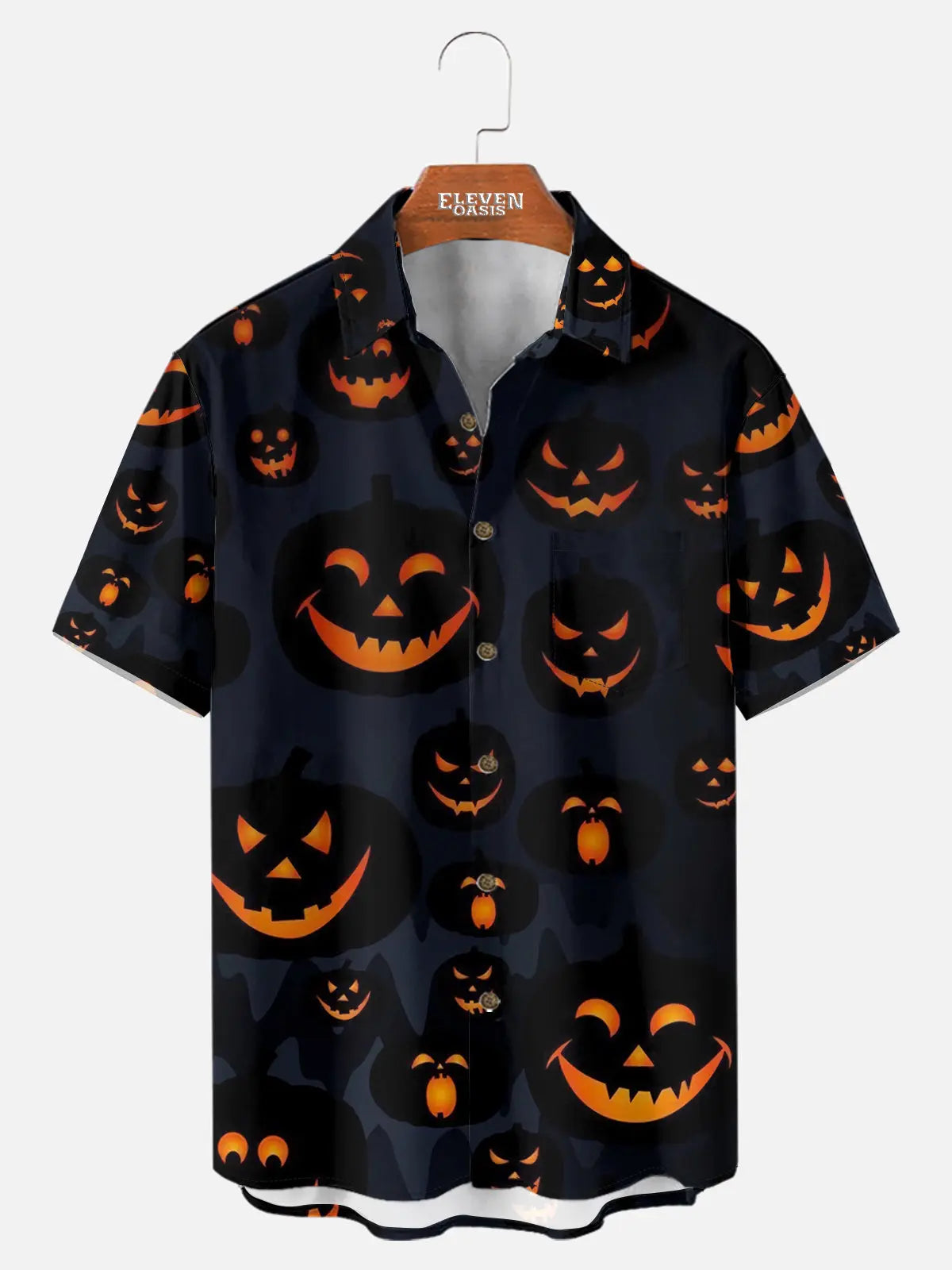 Men's Jack-O'-Lantern Smile Short Sleeve Shirt
