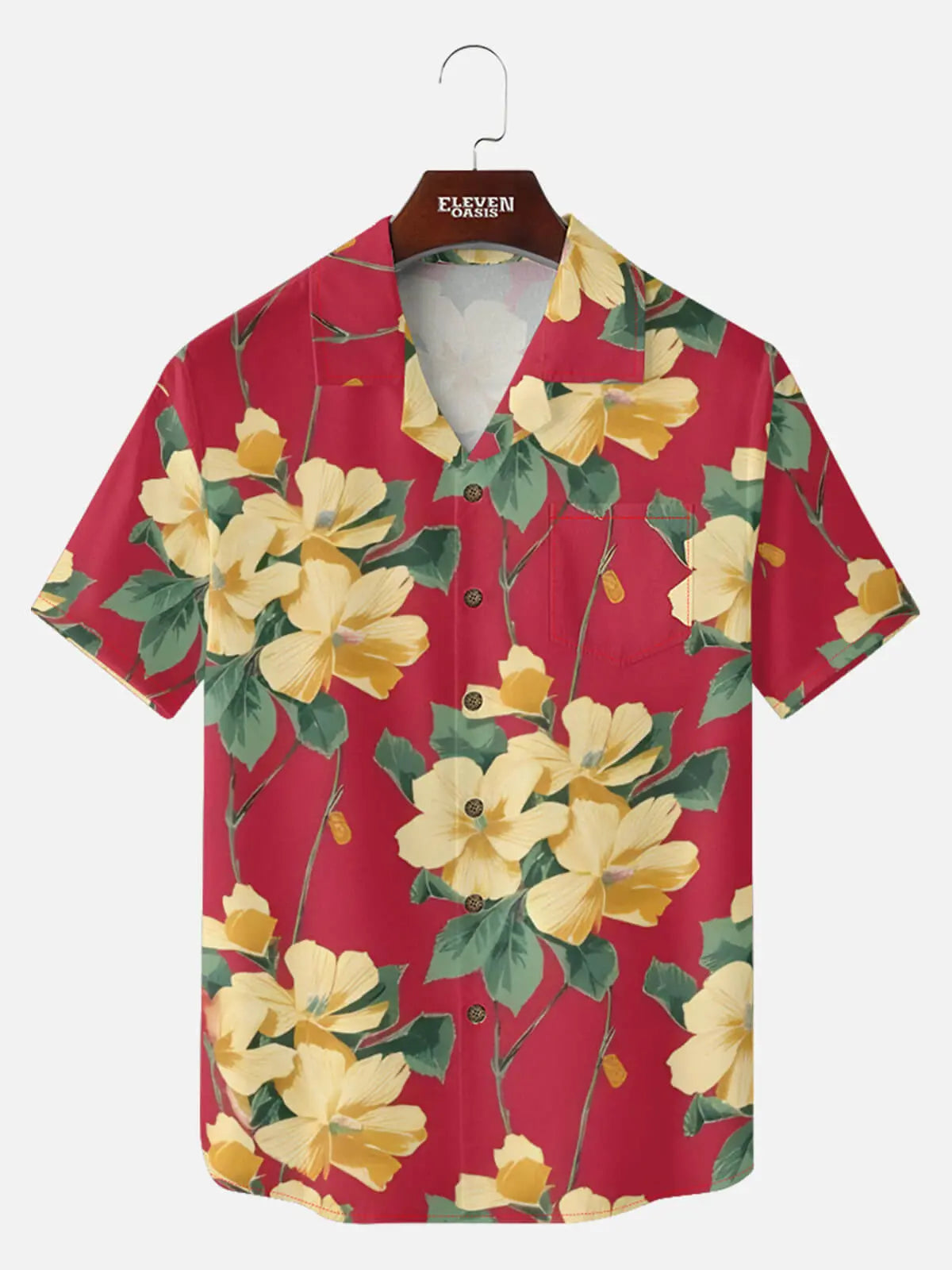 Tall Men's Retro Tropical Floral Short Sleeve Shirt Eleven Oasis