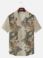 Tall Men's Japanese Tiger & Dragon Mist Short Sleeve Shirt Eleven Oasis