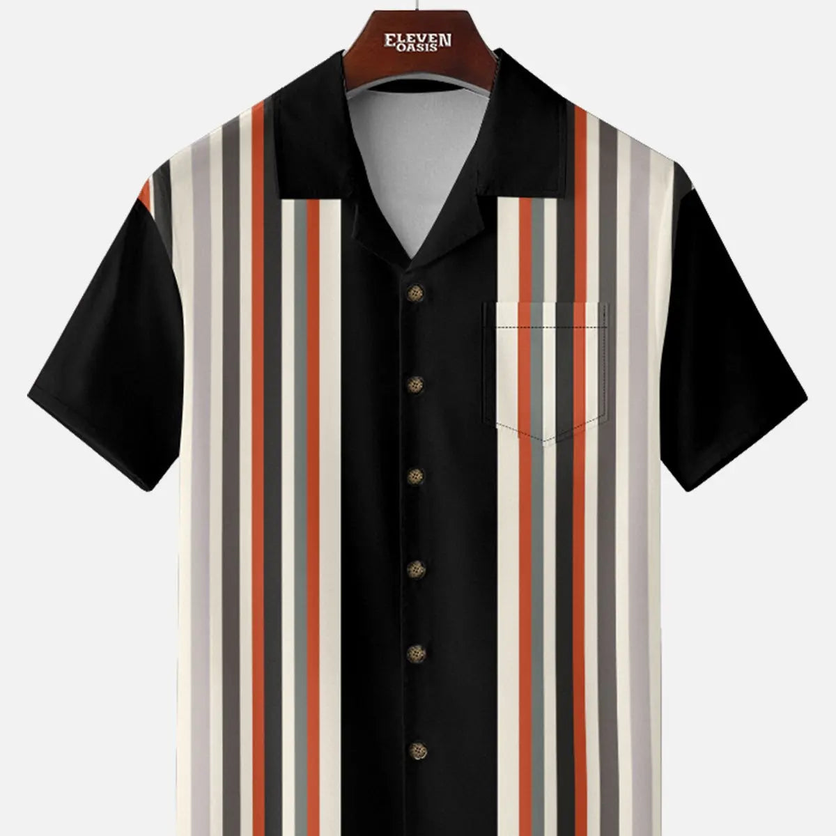 Men's Desert Highway Stripe Short Sleeve Shirt ElevenOasis