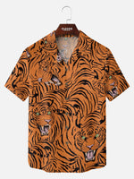 Tall Men's Japanese Tiger Wave Short Sleeve Shirt Eleven Oasis
