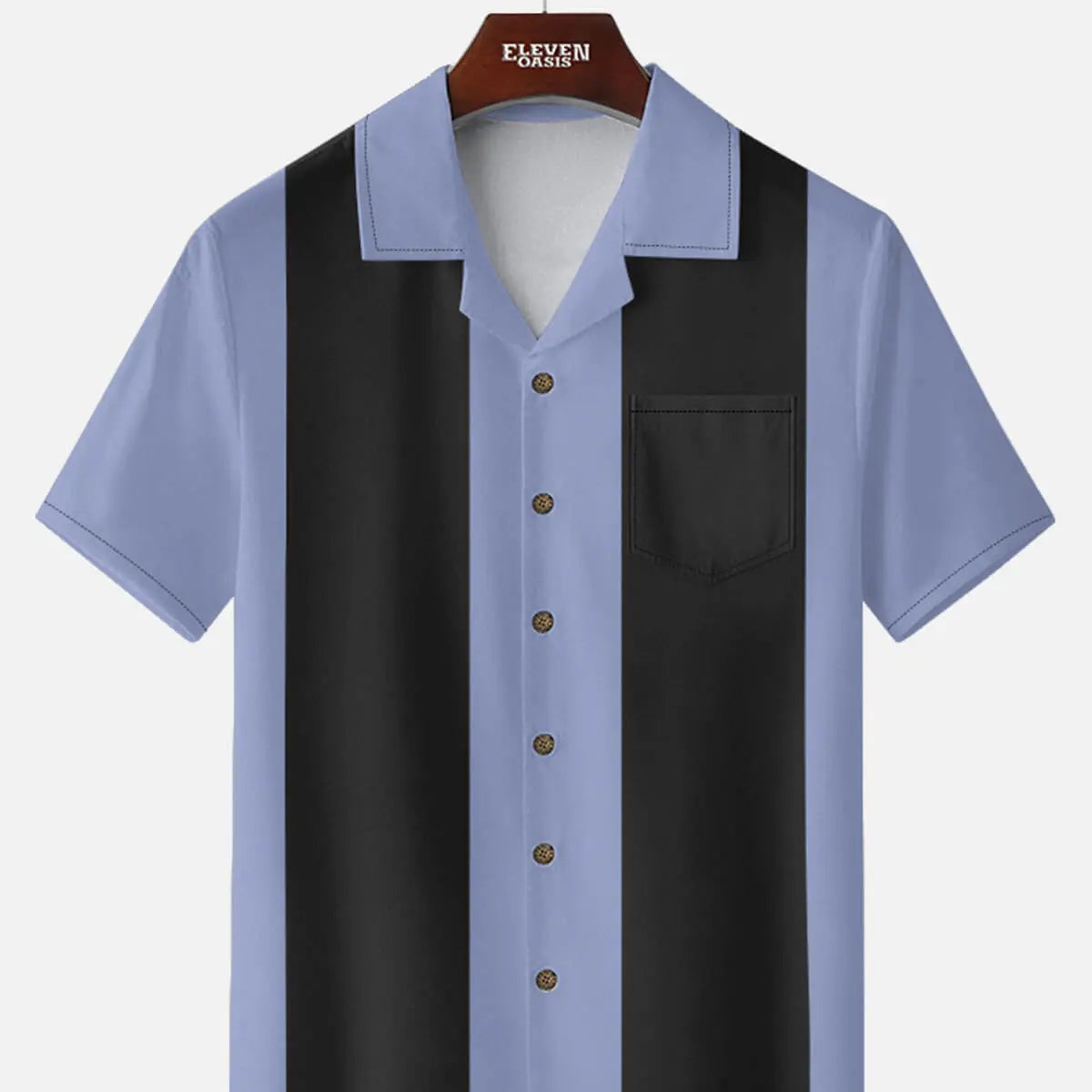 Men's Retro Clean Panel Short Sleeve Shirt ElevenOasis