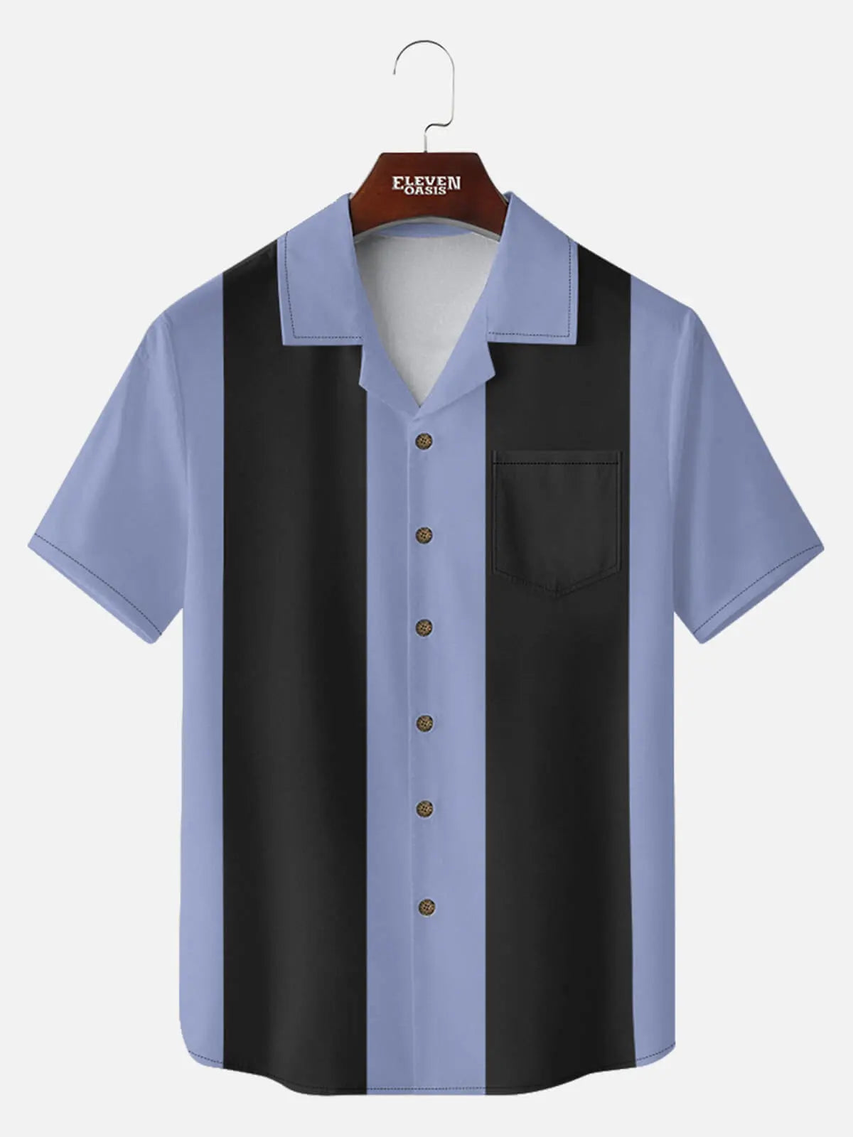 Men's Retro Clean Panel Short Sleeve Shirt ElevenOasis