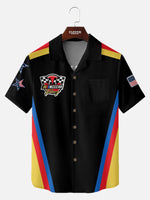 Tall Men's Custom Racing Flags Stripes & Stars Short Sleeve Shirt
