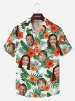 Men's Custom Tropical Face Print Short Sleeve Shirt Eleven Oasis